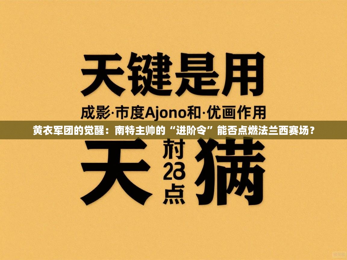 黄衣军团的觉醒：南特主帅的“进阶令”能否点燃法兰西赛场？